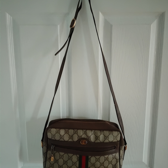 Vintage Gucci Sherry Line Brown Leather Ophidia Shoulder Bag - Picture 1 of 4